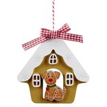 Maison &agrave; suspendre en bois d&eacute;co chien ou chat 11x11cm