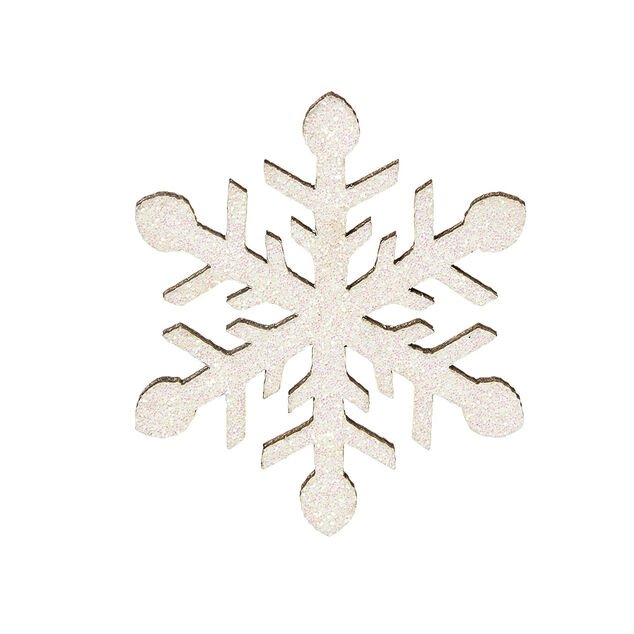Flocon de neige pailletté en bois x6
