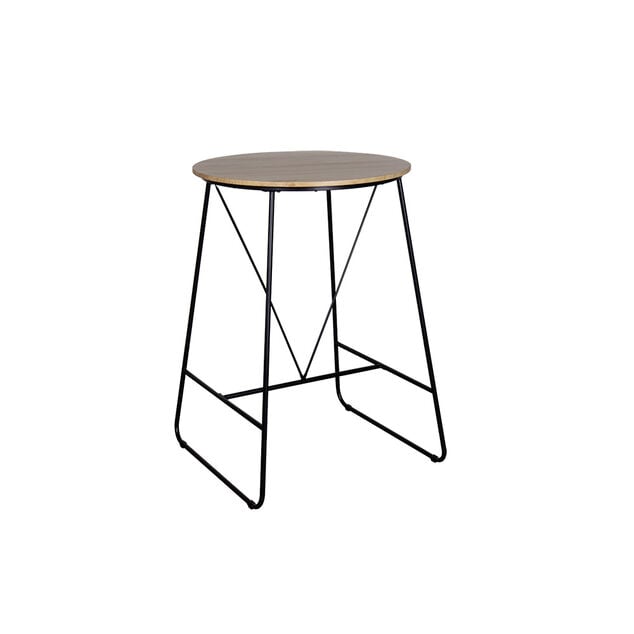 Table mange debout Othé métal noir et bois naturel Ø70xH100cm