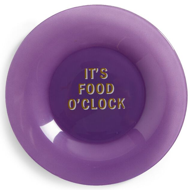 Assiette plate verre color&eacute; avec message &Oslash;20cm (3 mod&egrave;les)