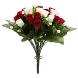 Piquet rose bouton H35 cm rouge - Fleur artificielle 42 t&ecirc;tes