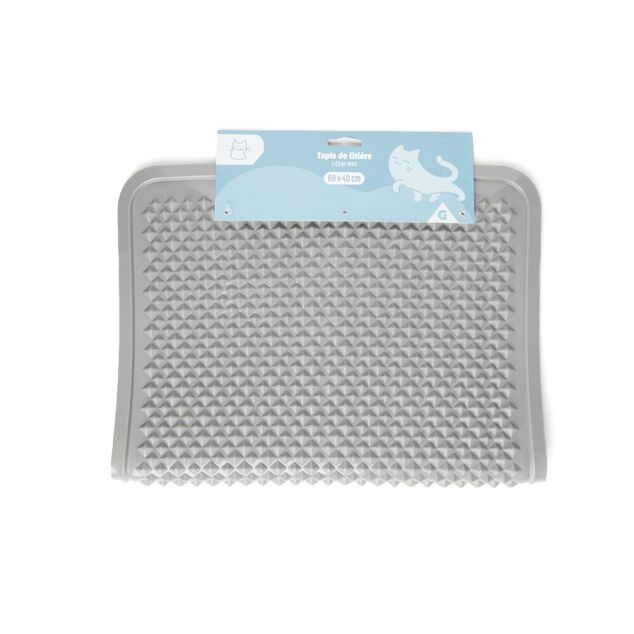 Tapis de liti&egrave;re 60x40cm PVC gris