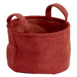Pani&egrave;re de rangement ronde velours Marron - &Oslash;22xH16 cm