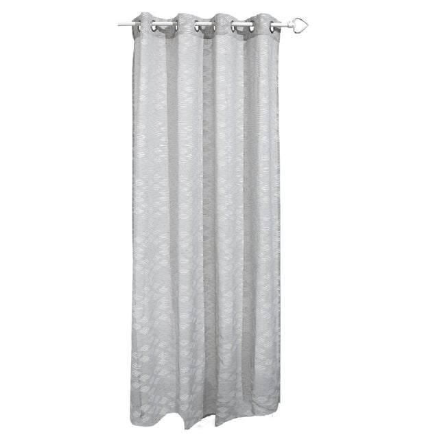 Voilage &agrave; oeillets jacquard losange gris