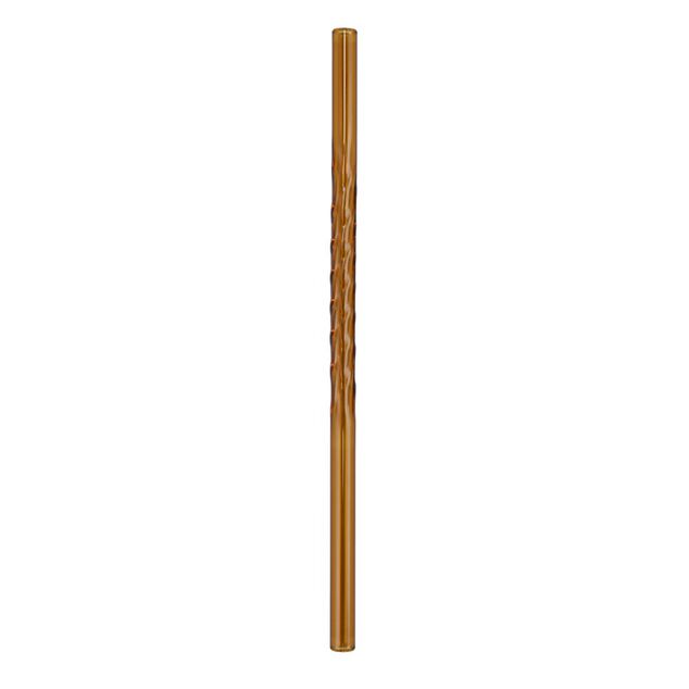 Paille en verre x4 r&eacute;utilisable d&eacute;cor torsad&eacute; avec brosse goupillon L20cm