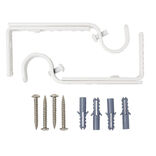 Support tringle à rideaux extensible x2 métal blanc H10cm