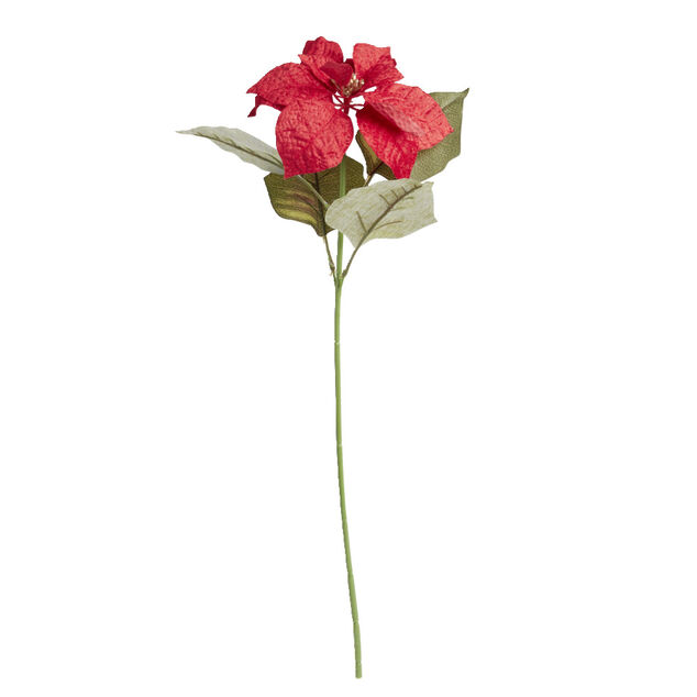 Fleur tige poinsettia rouge ou blanc H60cm - 2 mod&egrave;les