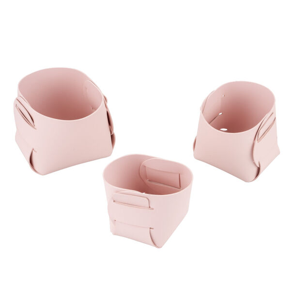 Lot de 3 pani&egrave;res de rangement 8/9/10cm - 3 coloris