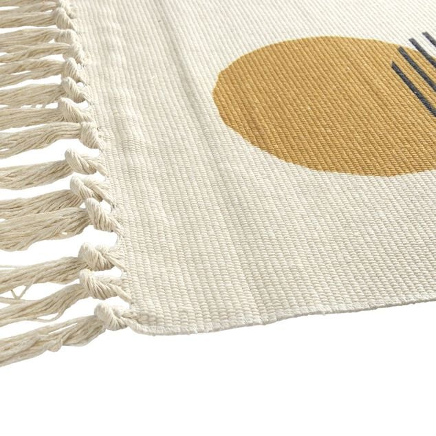 Tapis salle de bain &agrave; franges design ronds 45x70cm