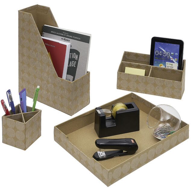 Set rangement de bureau en carton