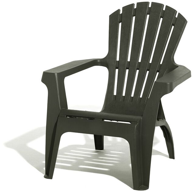 Fauteuil de jardin Relax plastique gris 86x75xH86cm