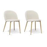 Chaise Ga&euml;lle Blanc cr&egrave;me L.58 x P.54 x H.75 cm - Lot de 2