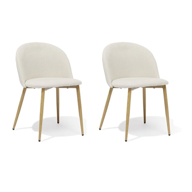 Chaise Ga&euml;lle Blanc cr&egrave;me L.58 x P.54 x H.75 cm - Lot de 2