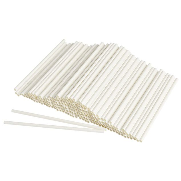 Paille papier blanc x200 - &Oslash;0,6 x H19,7cm