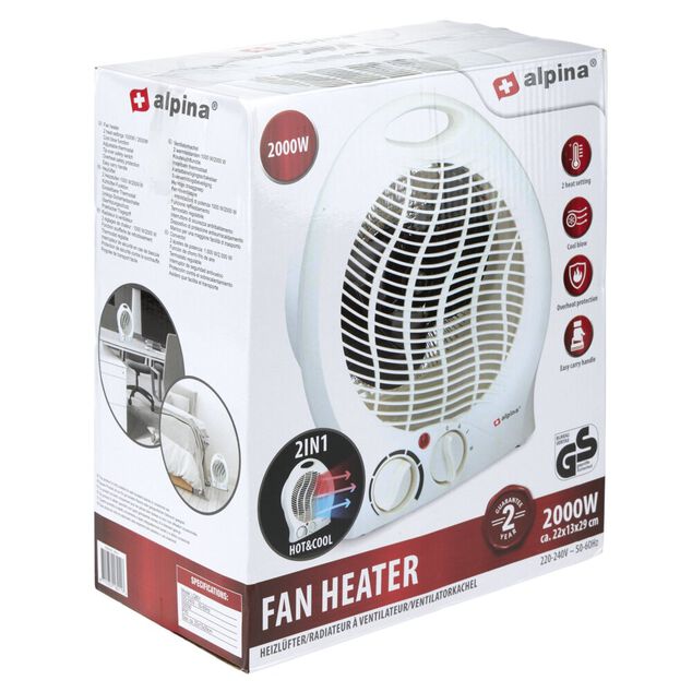 Chauffage soufflant Homday blanc 2000W