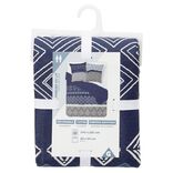 Parure de lit bleue et grise L240X220 cm et 2 taies d'oreiller