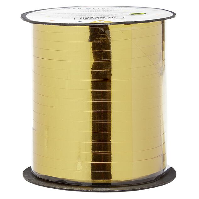 Ruban bolduc m&eacute;tallique rouge dor&eacute; ou argent&eacute; 182 m&egrave;tres