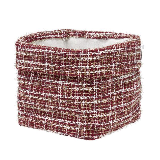 Panier de rangement 10L tissu rouge 22x22xH22cm
