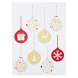 Décoration fenêtre Noël électrostatique guirlande boule rouge et doré