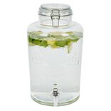Distributeur de boisson en verre transparent avec robinet 8L - H36,5cm