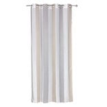 Voilage à oeillets jacquard blanc bande verticales gris et taupe