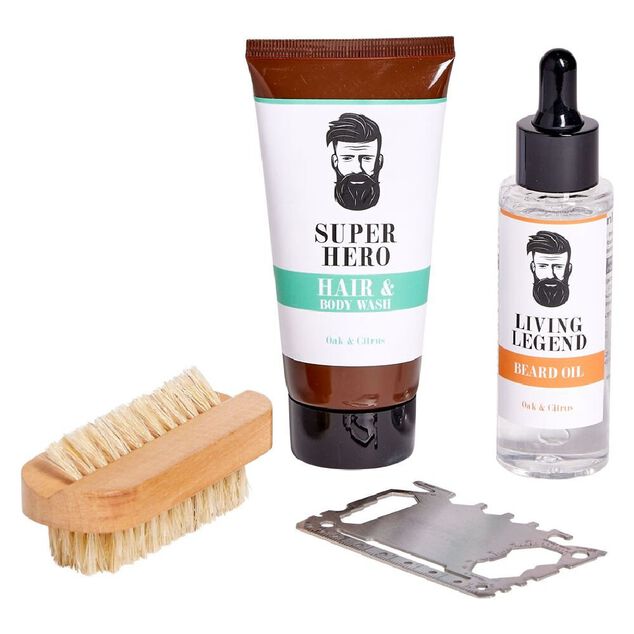 Coffret cadeau homme soin barbe et carte outil multifonction