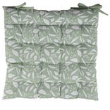 Galette de chaise carr&eacute;e motif liberty vert 40x40cm