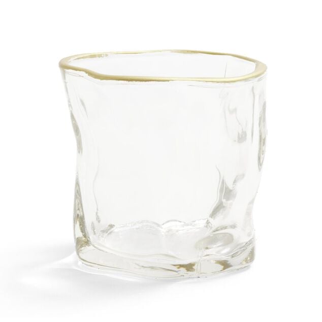 Vase verre froiss&eacute; transparent &Oslash;7,5xH7,7cm