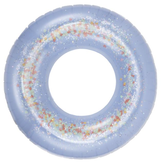 Bou&eacute;e gonflable Funky transparente int&eacute;rieur paillettes et coeurs multicolores &Oslash;95cm