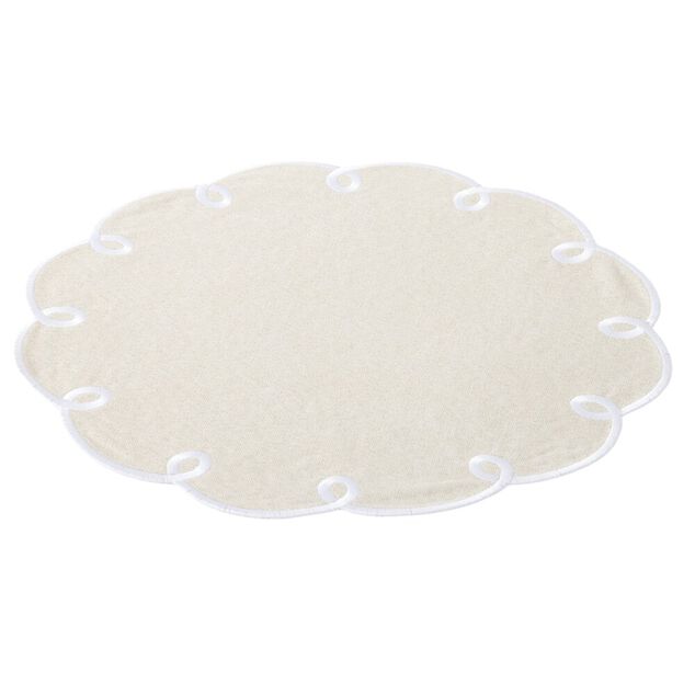 Set de table rond &agrave; bord festonn&eacute; &Oslash;38 cm rouge