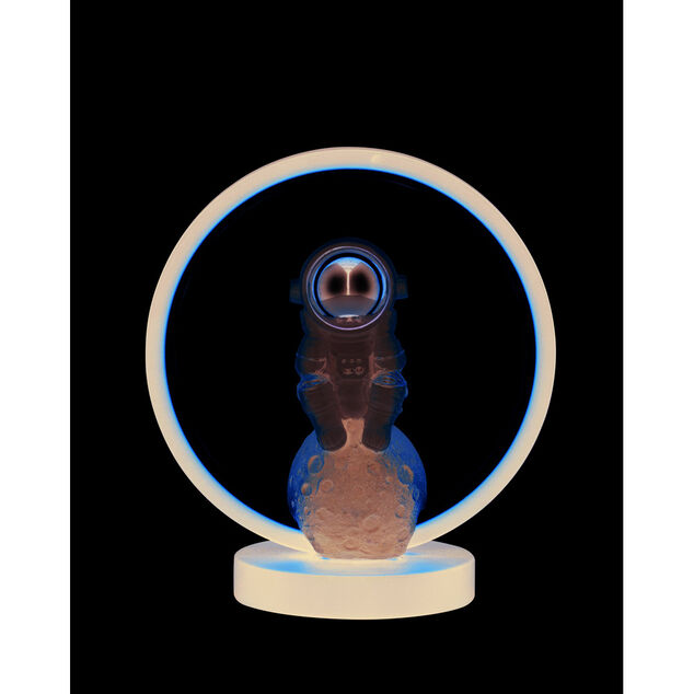 Lampe cercle lumineux avec astronaute 20x12xH22cm