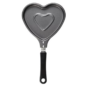 Poêle à pancake forme coeur gris et noir L15cm