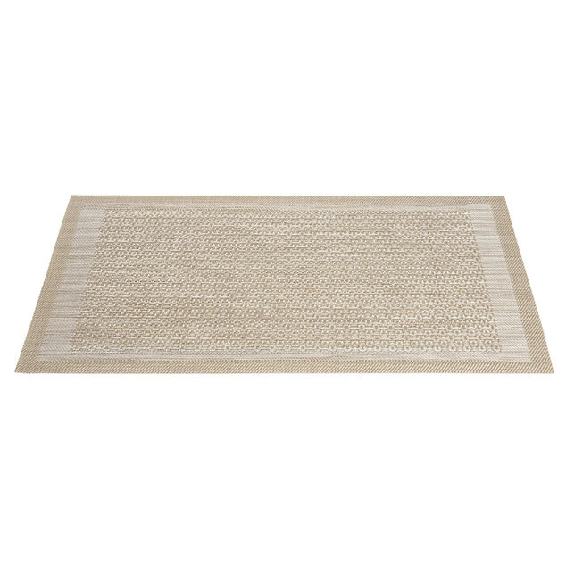 Set de table rectangulaire PVC 30x45cm effet tiss&eacute; losange beige