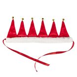 Collier pour chat forme bonnet de lutin grelot &Oslash;15 cm polyester TM/L rouge