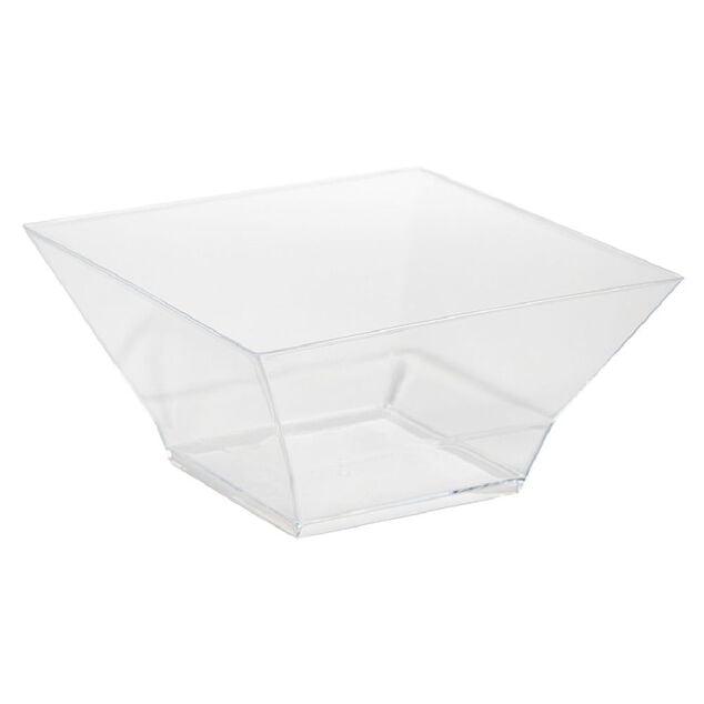 Bol plastique carr&eacute; transparent 12,4x12,4xH6,4 cm x12