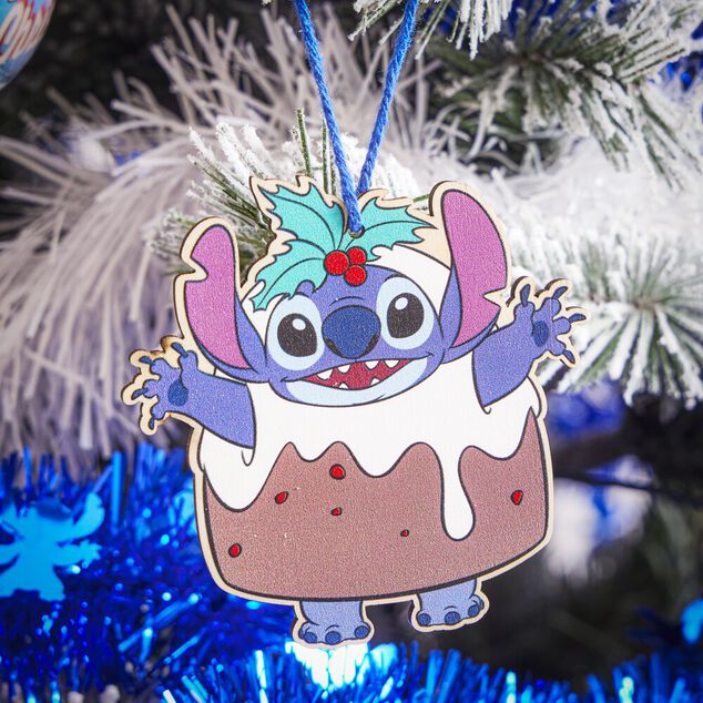 D&eacute;coration Disney Stitch en bois &agrave; suspendre H15cm