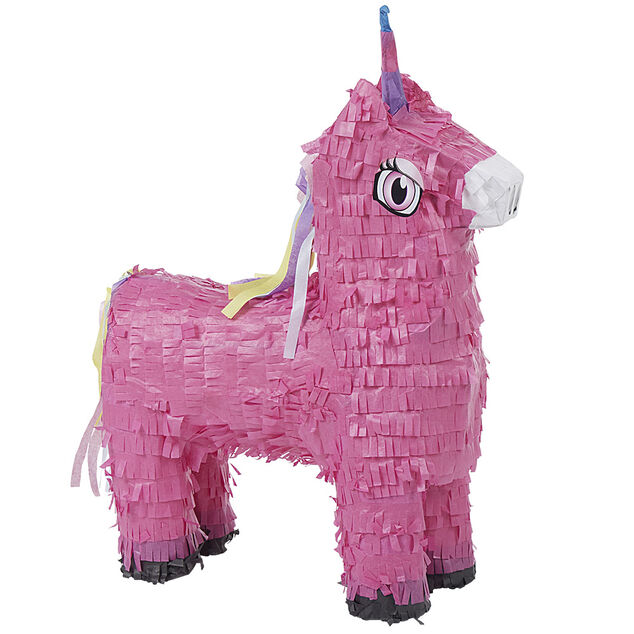 Pi&ntilde;ata lama licorne rose en carton
