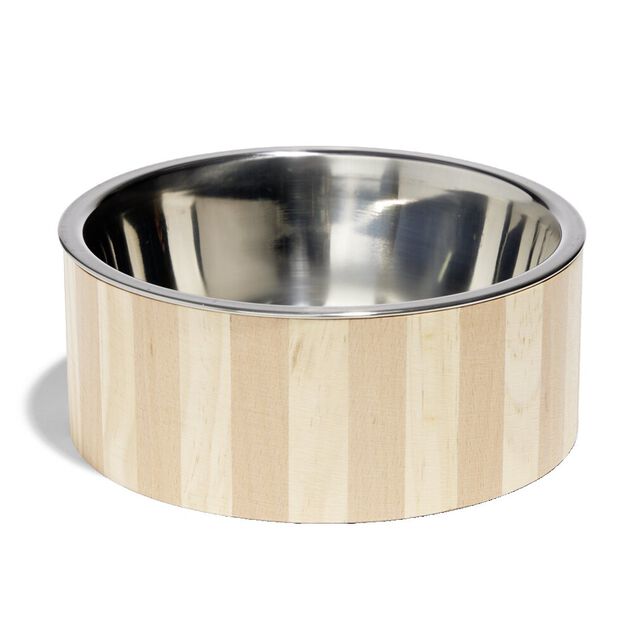 Gamelle pour chien inox et bois 1,75L