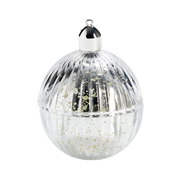 Bougie dans verre forme boule de Noël Ø8xH10,5cm (4 modèles)