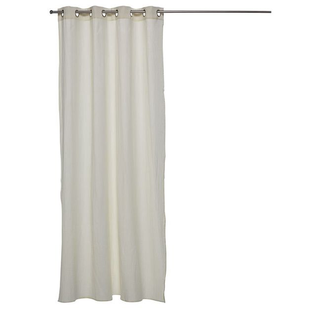Rideau &agrave; oeillets gaze de coton beige uni 135xL240cm