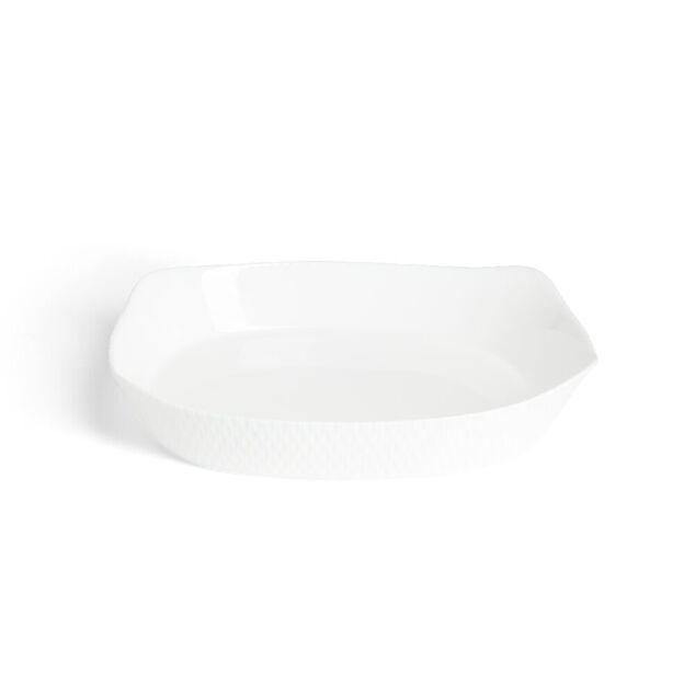 Plat rectangulaire 22x30cm Luminarc contour relief blanc
