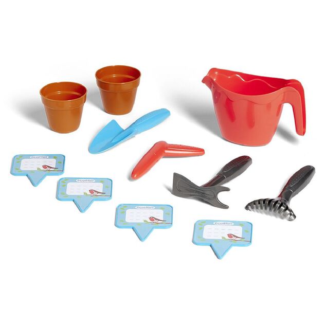 Jardini&egrave;re enfant plastique avec 11 accessoires 43xH31x27cm