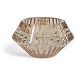 Bougeoir forme coquillage en verre rose