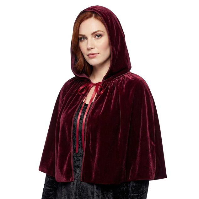 D&eacute;guisement femme Halloween cape avec capuche velours taille unique (2 mod&egrave;les)