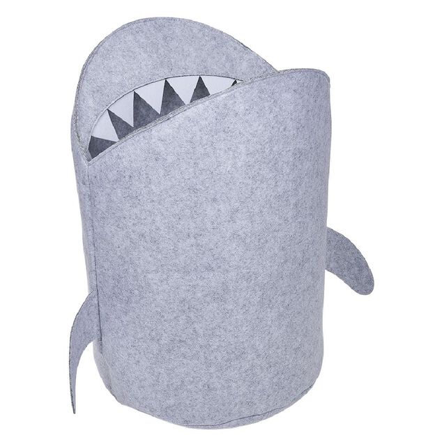 Panier de rangement pour enfant forme requin gris