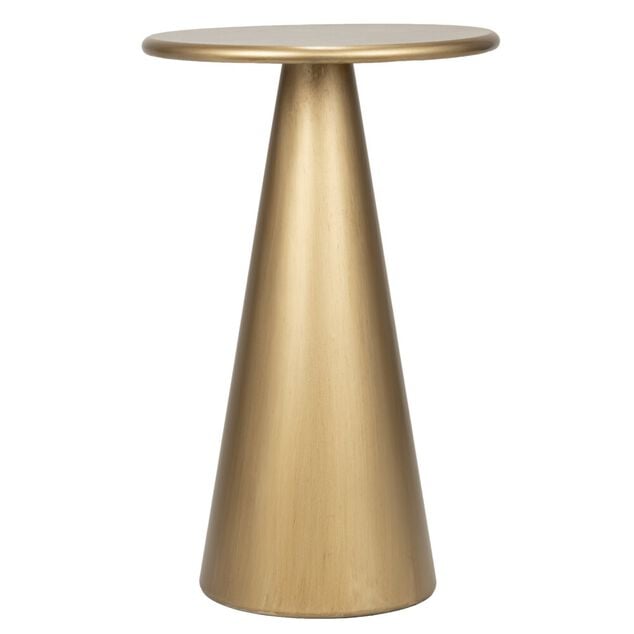 Bout de canap&eacute; rond India m&eacute;tal dor&eacute; &Oslash;32xH51cm