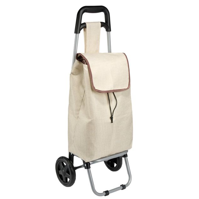 Chariot de course 25L &agrave; roulettes beige