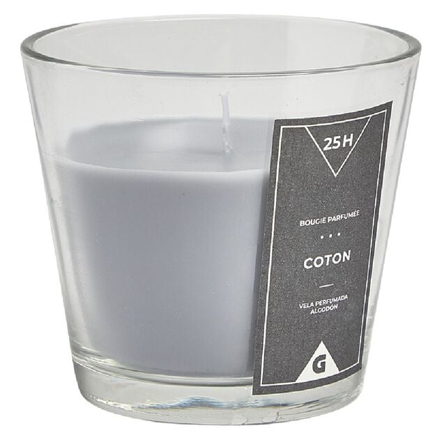 Bougie parfumée dans verre senteur coton gris