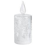 Bougie en verre &agrave; LED d&eacute;co blanche th&egrave;me No&euml;l