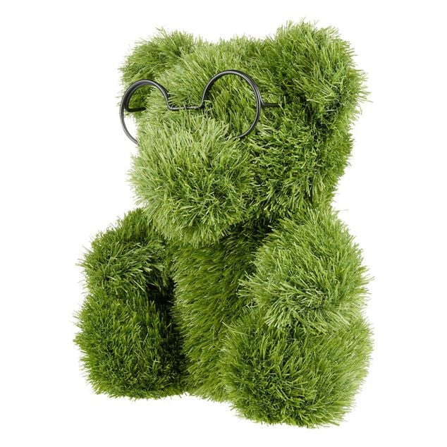 D&eacute;coration de jardin &agrave; poser gazon vert ourson 28x25xH35cm